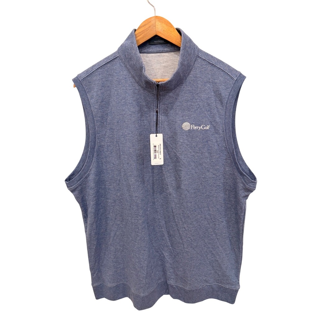Turtleson Mens Wallace Quarter Zip Vest Navy XL Perry Golf Golfing‎ Outerwear